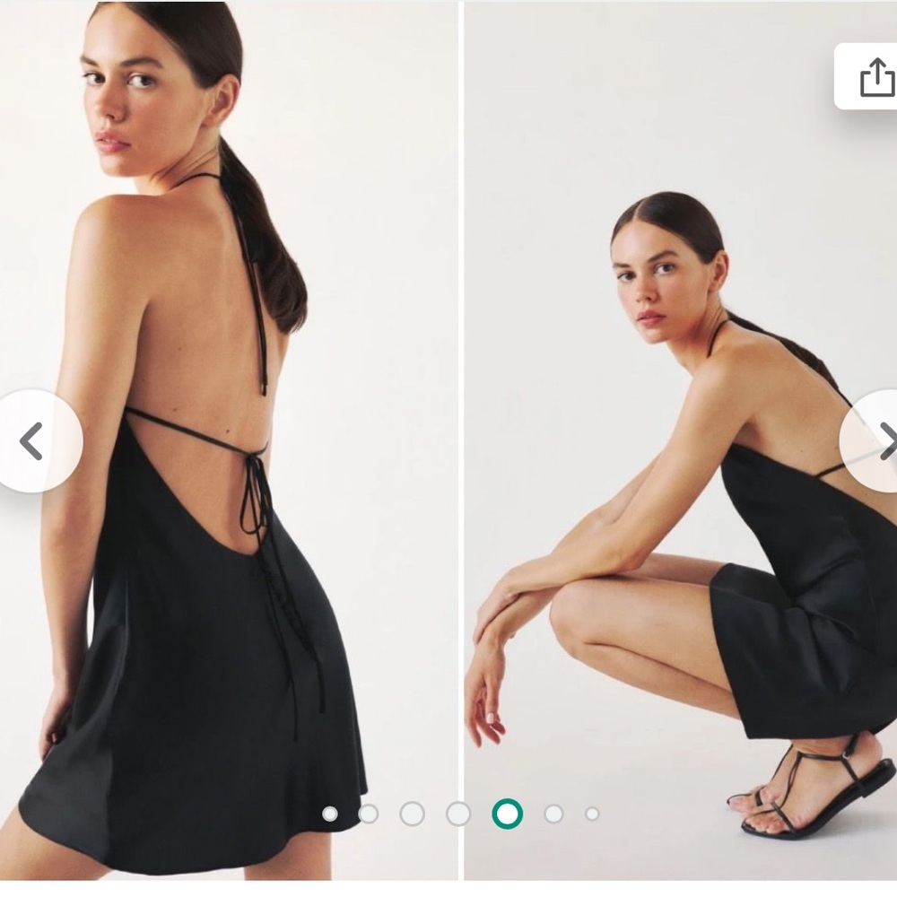 Elegant Reformation Black Halter Dress